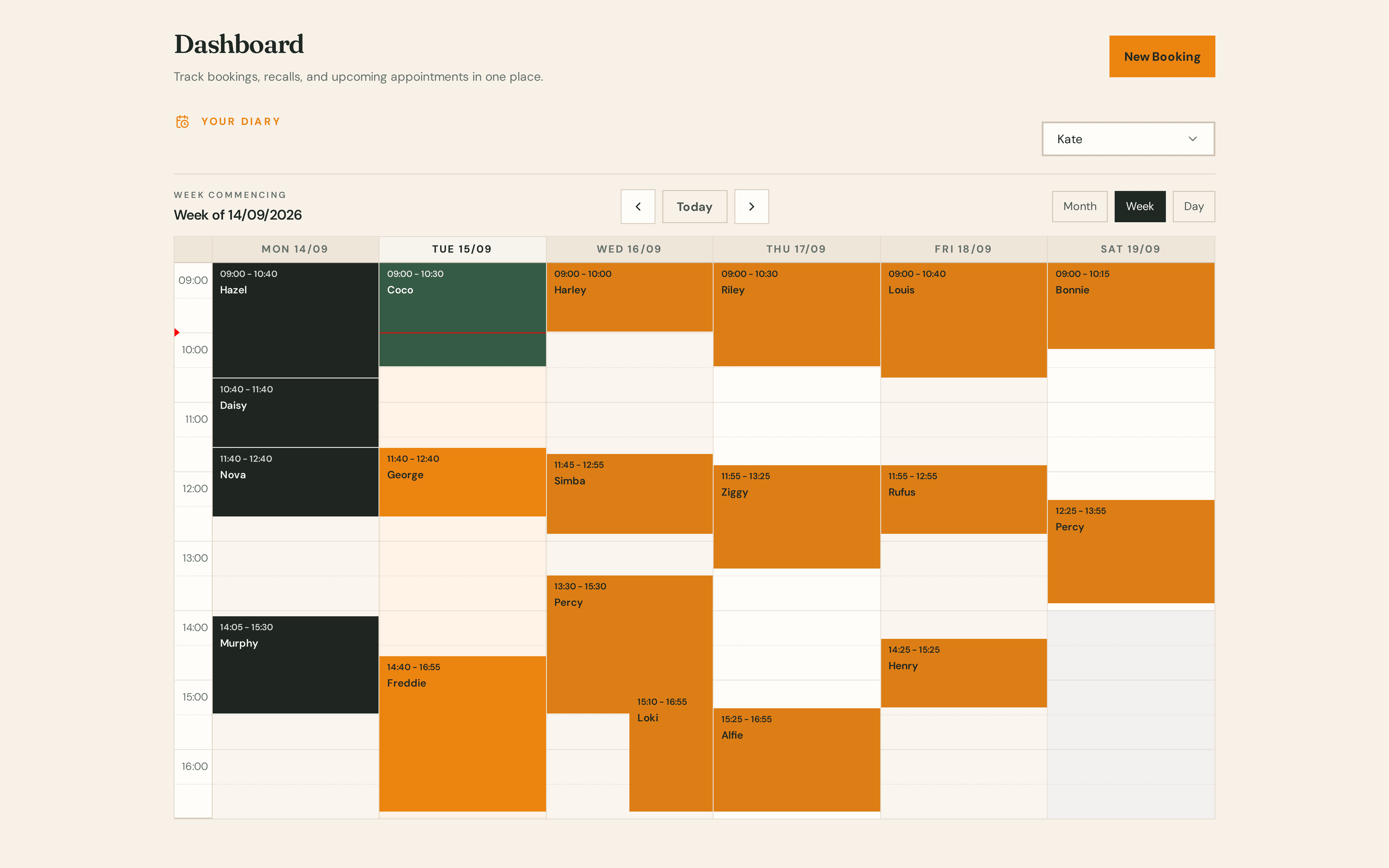 Barkway grooming calendar