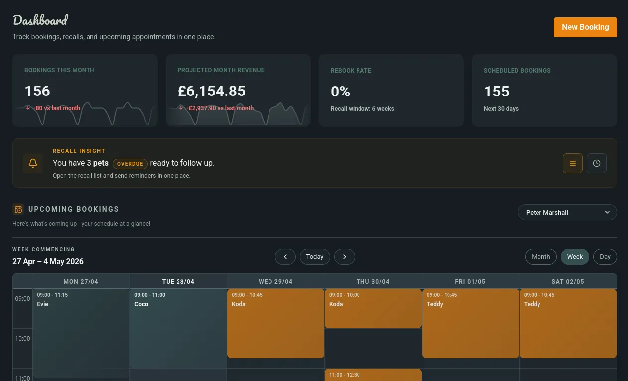 Barkway reminders and recall tracking