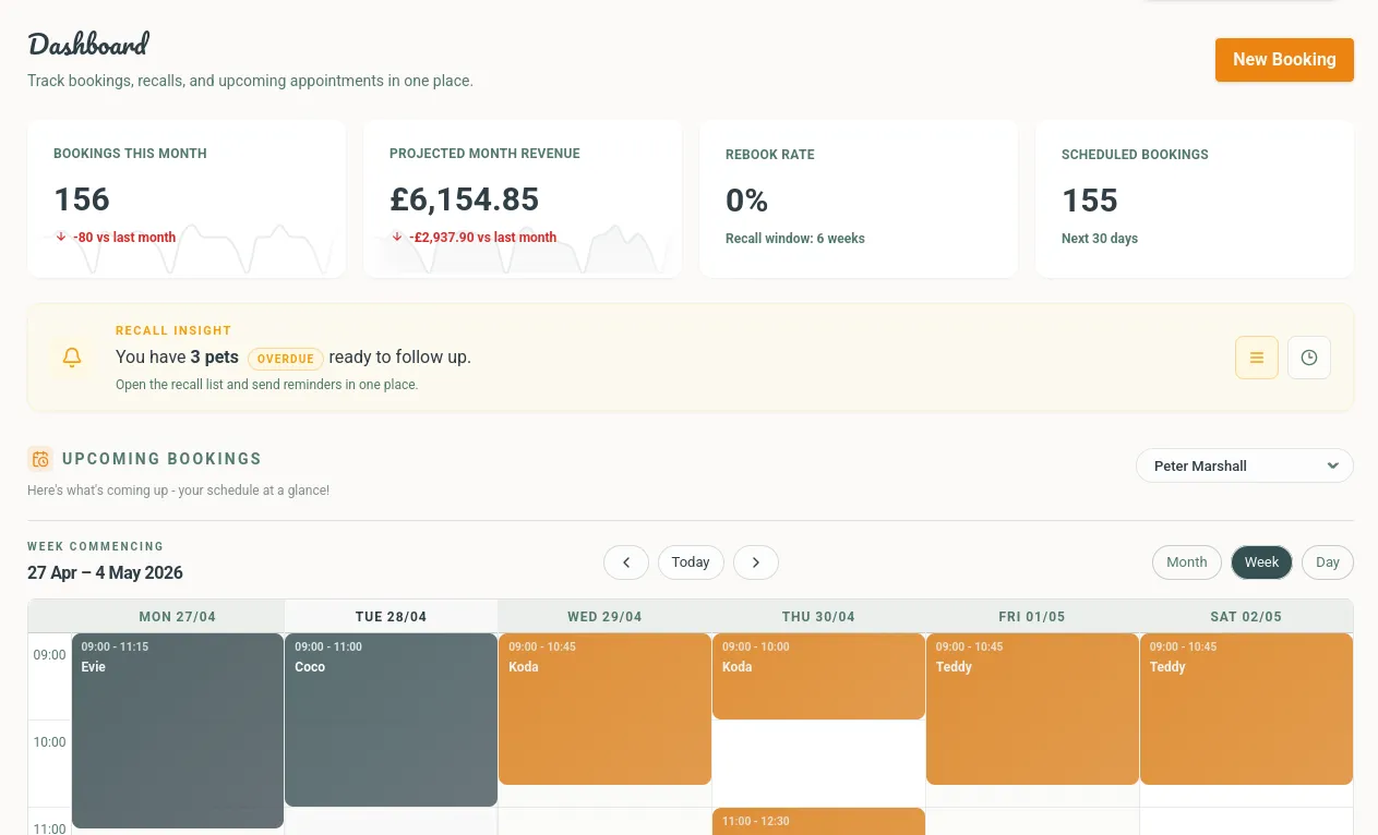 Barkway reminders and recall tracking