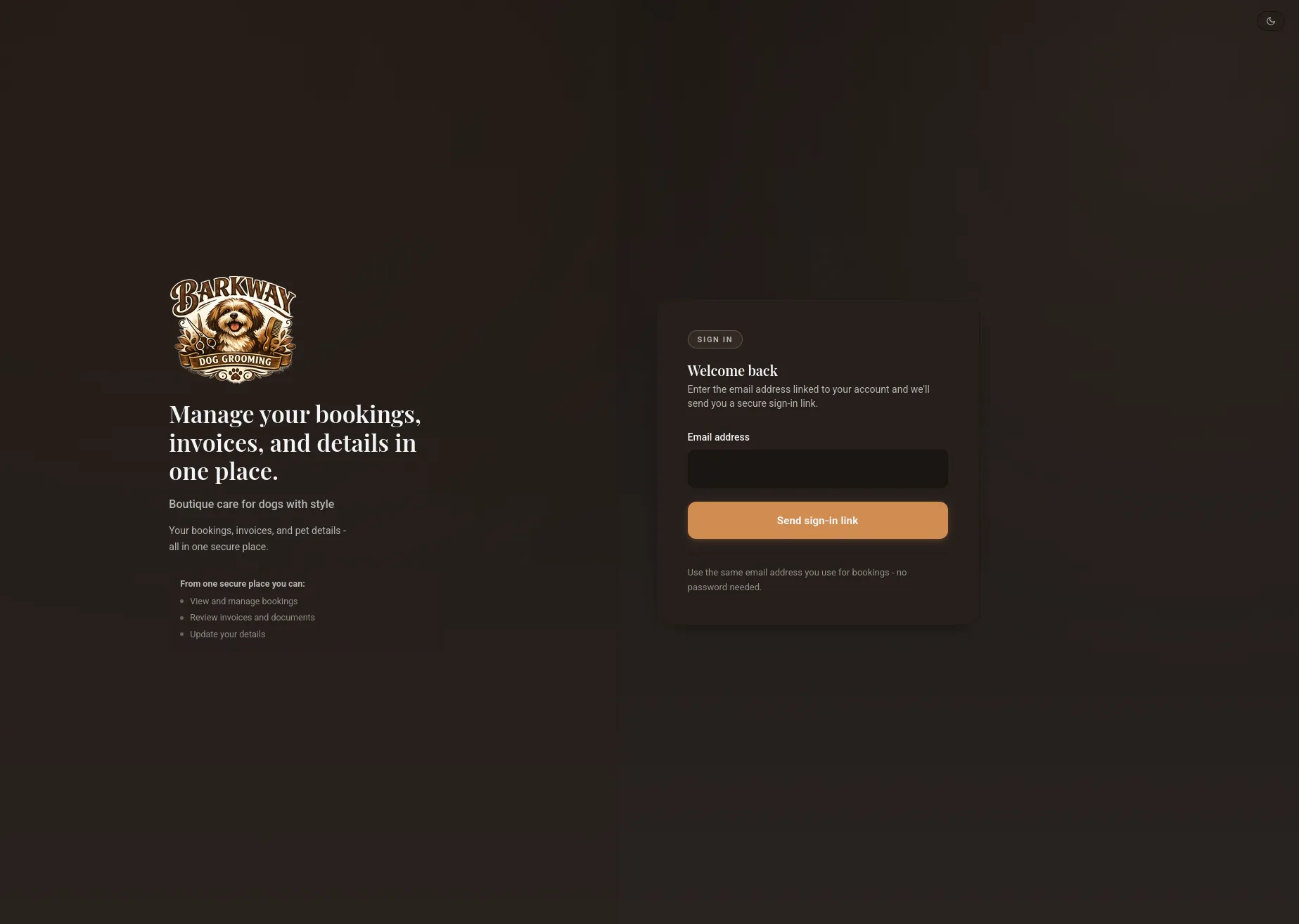 Barkway client portal