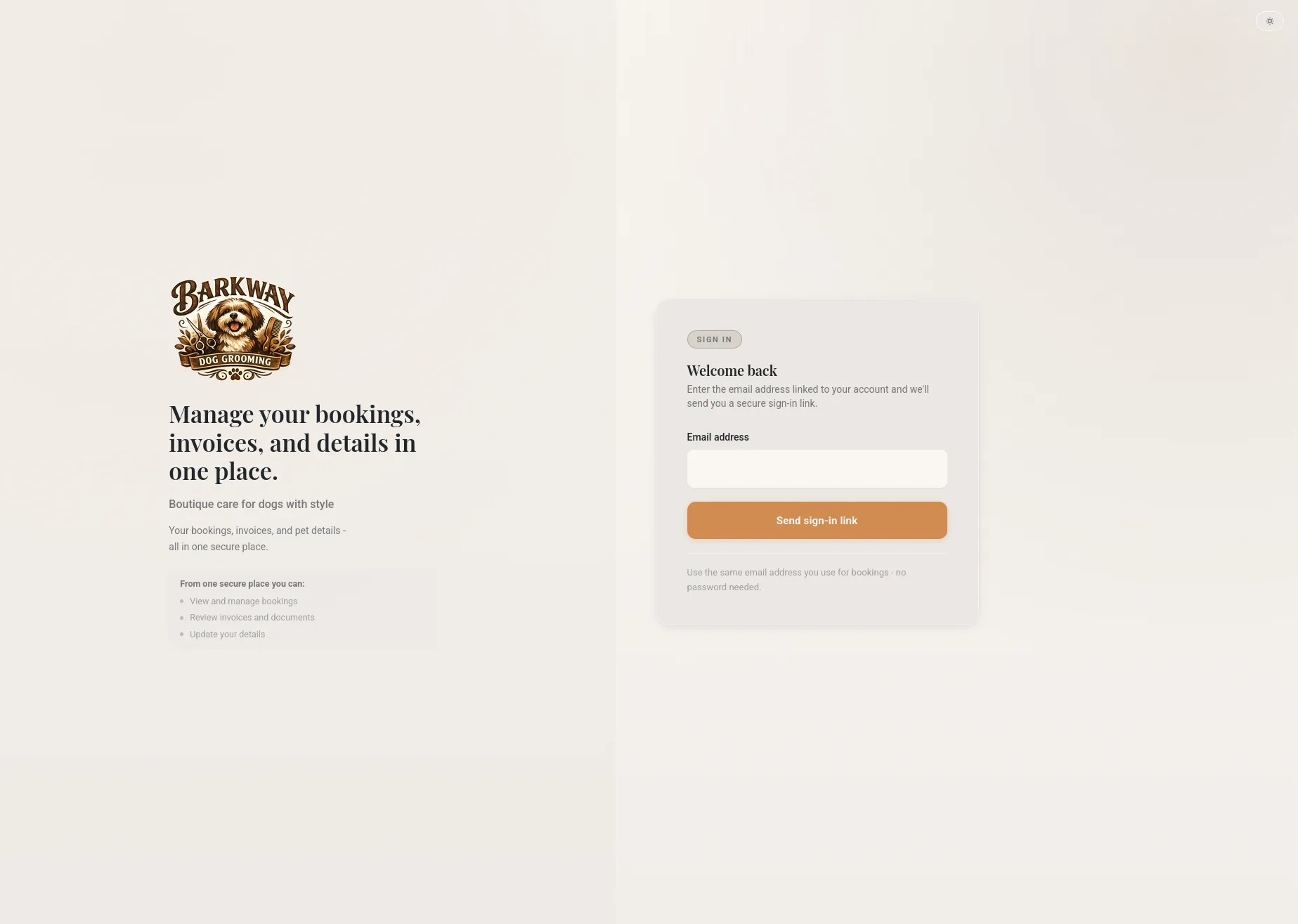 Barkway client portal